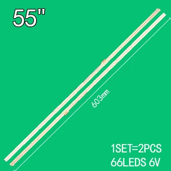 LIG 55 인치 TV용 LED 66 개, 55SM8600 55SM8100 55SM8200 55SM8200PLA MEK64586501 SSC-LGE 19Y 55SM85 66LED NC550EQG-AAHH1, 6V 603mm, 2 개