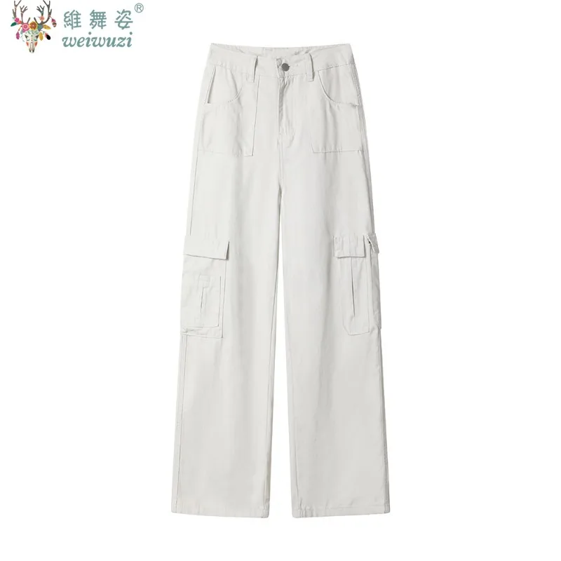 

Джинсы с высокой талией, широкими штанинами, прямого кроя, длинные, стильные, женские, модный дизайн, облегающие, в ретро-американском стиле, уличная одежда, простые, элегантные, сексуальные.