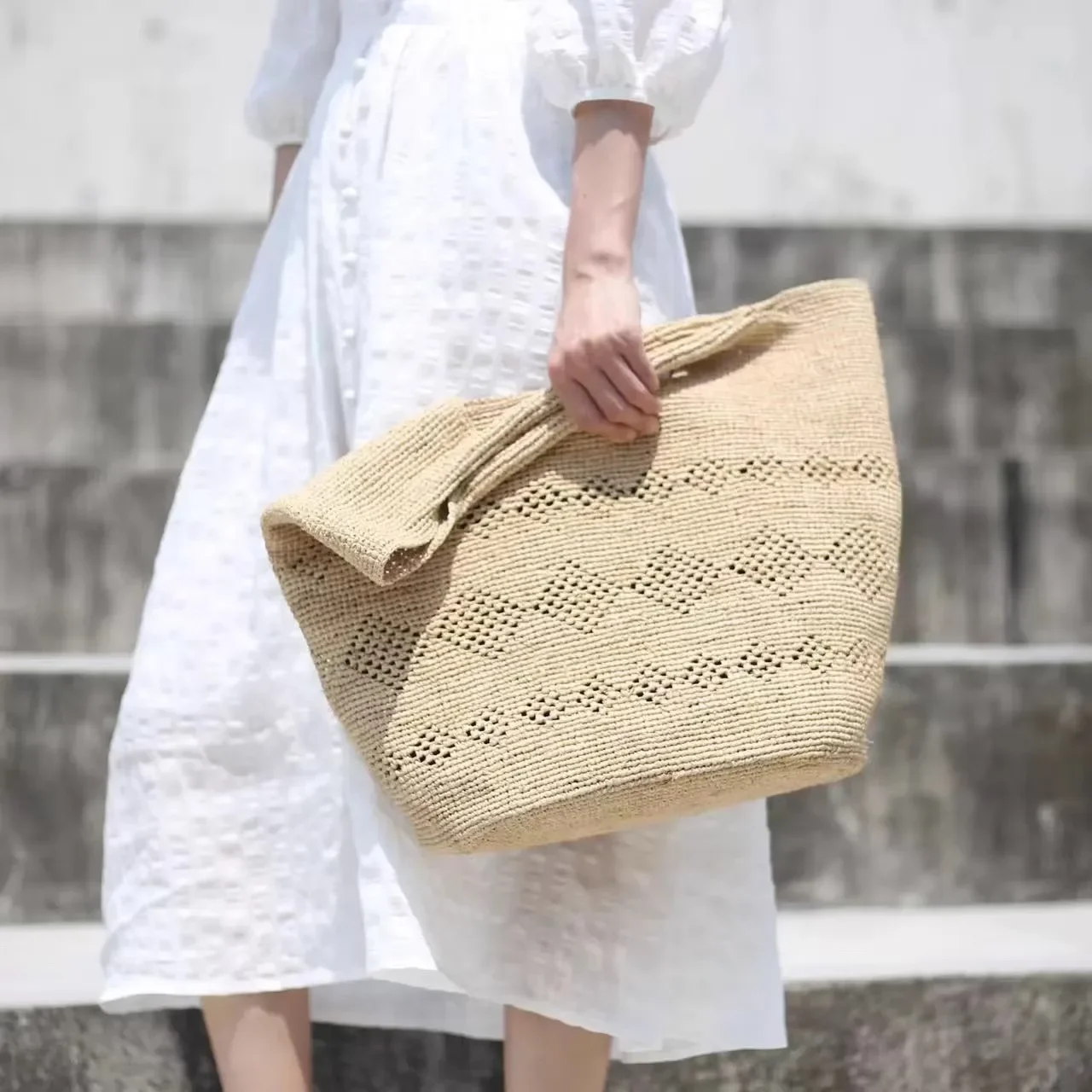 Mode décontracté grande capaci - Women'S Raffia Bags avis et prix