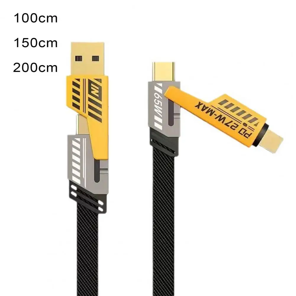 100/150/200CM 4-In-1 Charging Cable USB Type-C 8Pin 65W 480Mbps Fast Charging Phone Data Cable Wire Cord For Android/iPhone