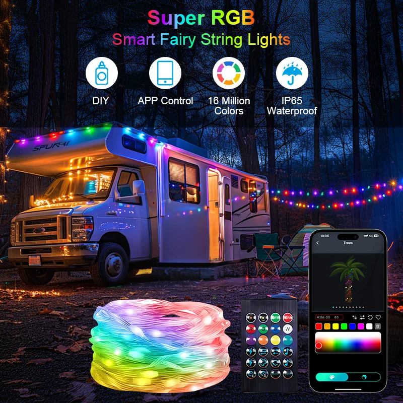 

USB Smart Fairy Light with Multiple Lighting Colors and Romantic Decorative Lights Suitable for Wedding Bedrooms and Gardens