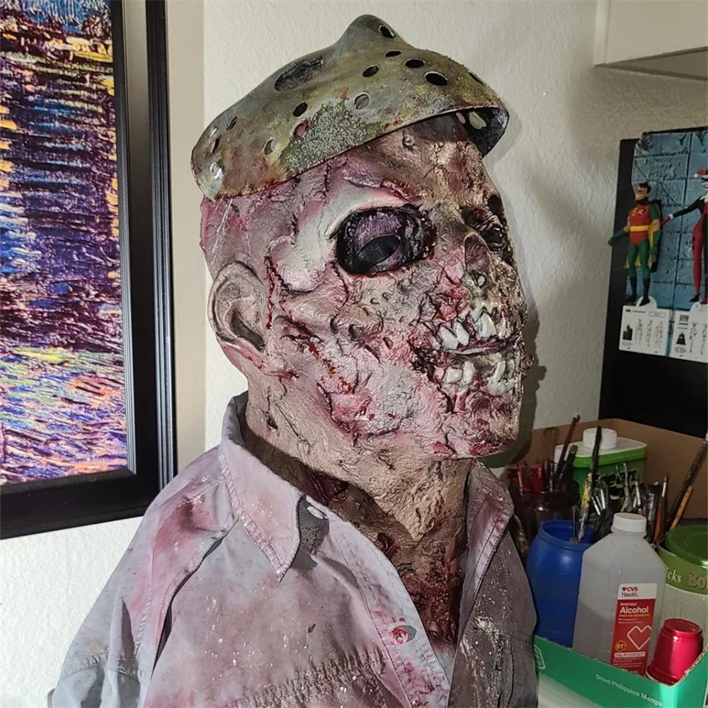 Zombie Mask Vampire Head Mask Adult Men Walking Dead Scary Halloween Latex Mask Fancy Dress Party Horror Cosplay Costumes Props