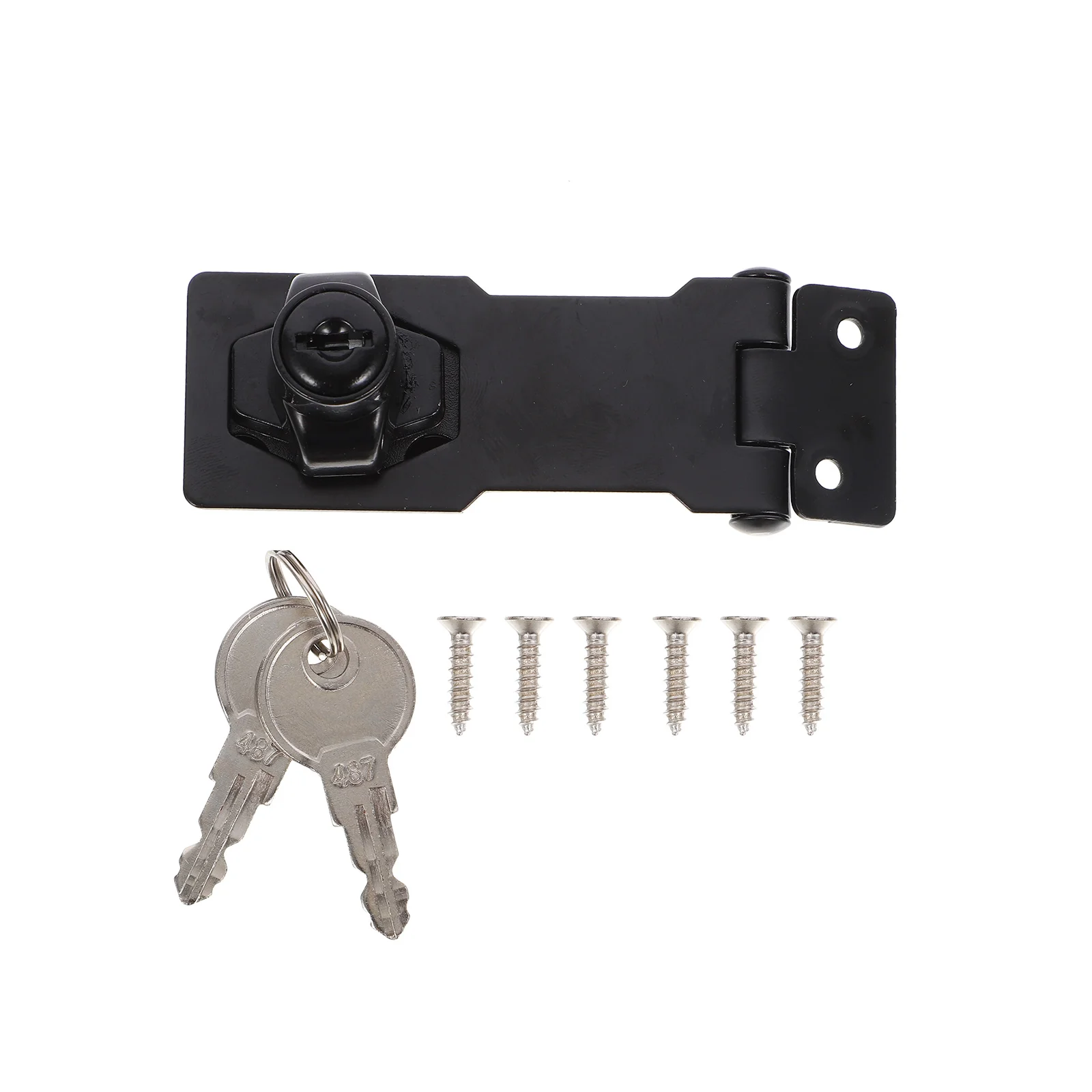 

Cabinet Knob Lock Hasp Door Locks Latch Padlock Black Iron Sliding Closet Child