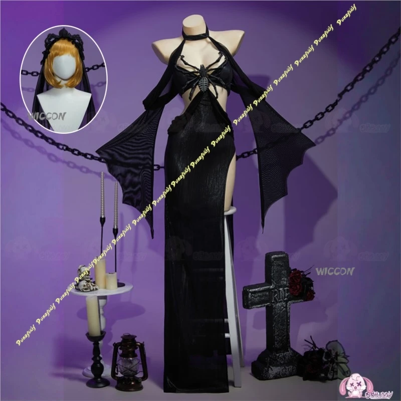 Cosplay Costumes Anime Game Girls Dress Dark Gothic Spider Bride Halloween Black Punk Clothe Party Stage Women Christmas Outfit - view 4
