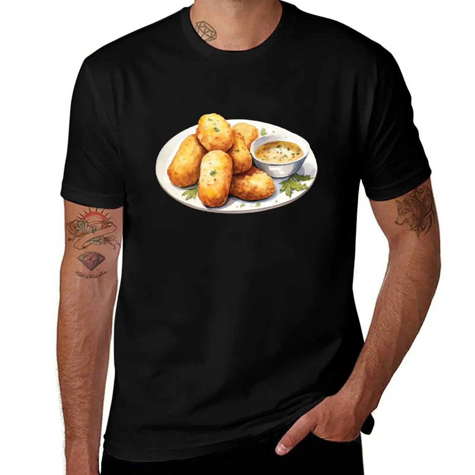 French Crispy Potato Croquettes T-Shirt Plus Size Loose Fit T-Shirt