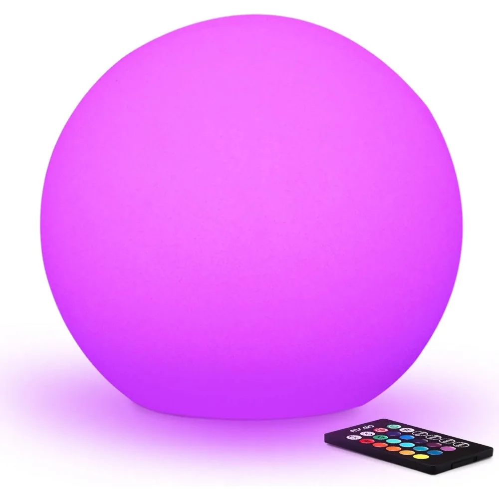 Rechargeable LED Glowing Ball Light, Indoor and Outdoor, Waterproof, 16 RGB Colors, 4 Light Effects, Decorative Lighting