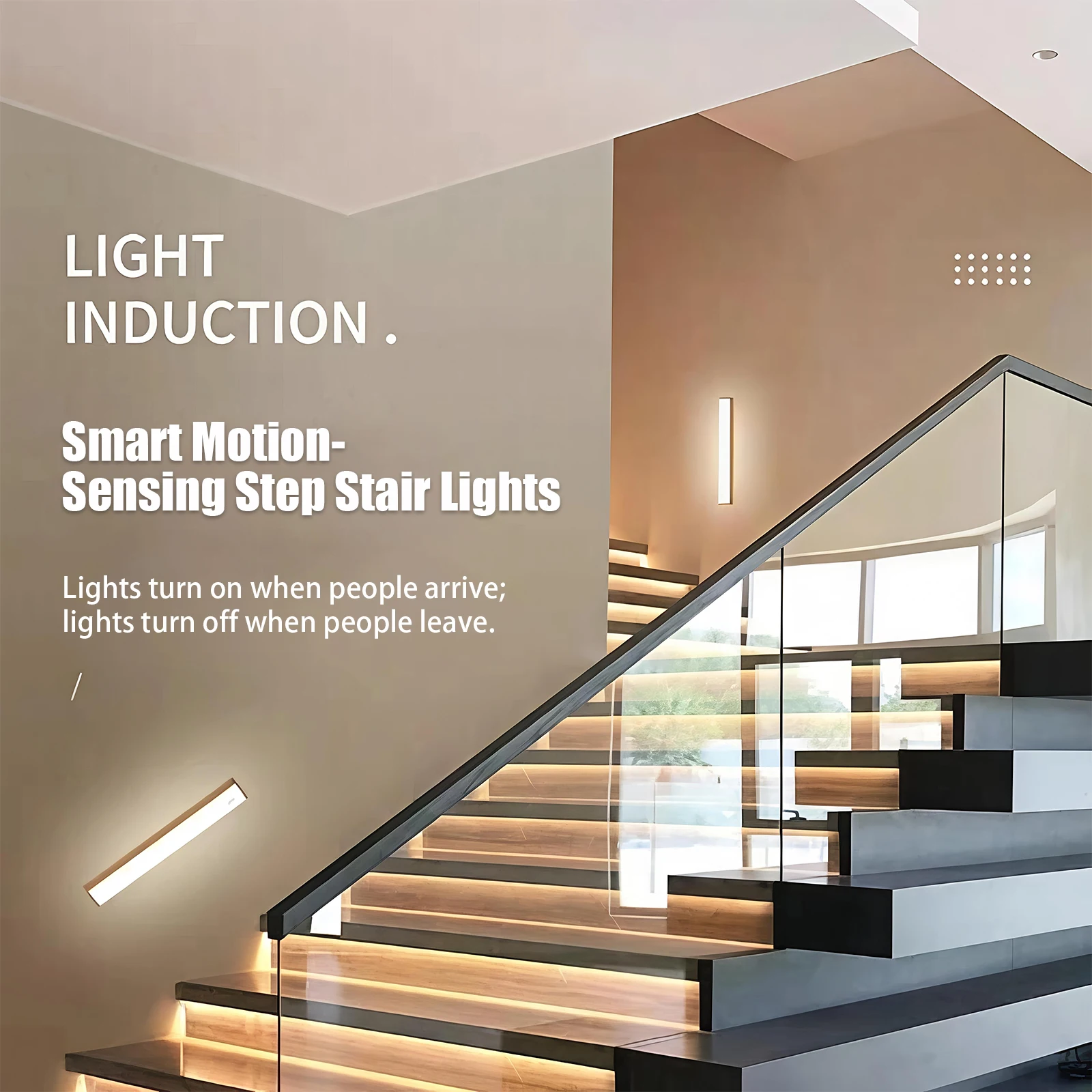 Wireless LED Night Light Motion Sensor Energy Efficient Auto-Sensing Backlit Safety Light for Stairway And Bedroom