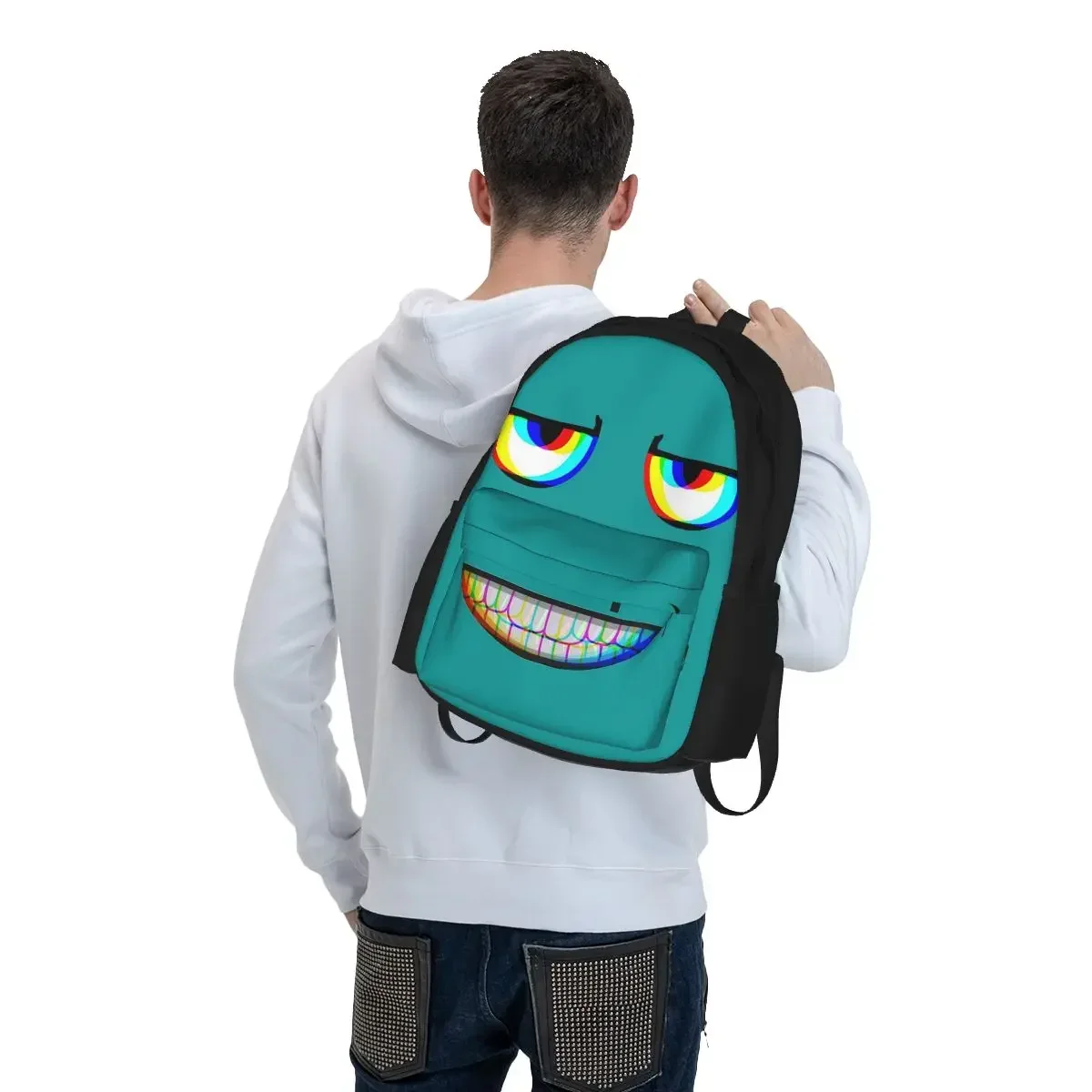 Aphex Twin Parody Trippy Face Essential Backpacks Boys Girls Bookbag Children School Bags Rucksack Laptop Rucksack Shoulder Bag