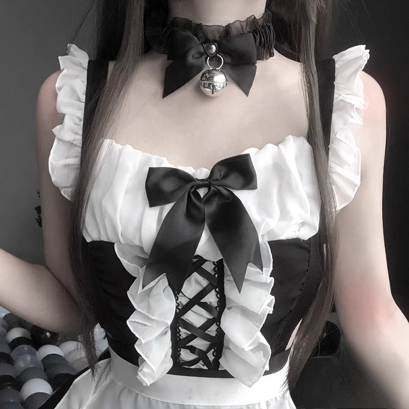 Strik Choker Kanten Ketting Sexy Gotische Kraag Ketting met Bells Sweet Lolita Choker Ketting Mode Cosplay Ketting Sieraden