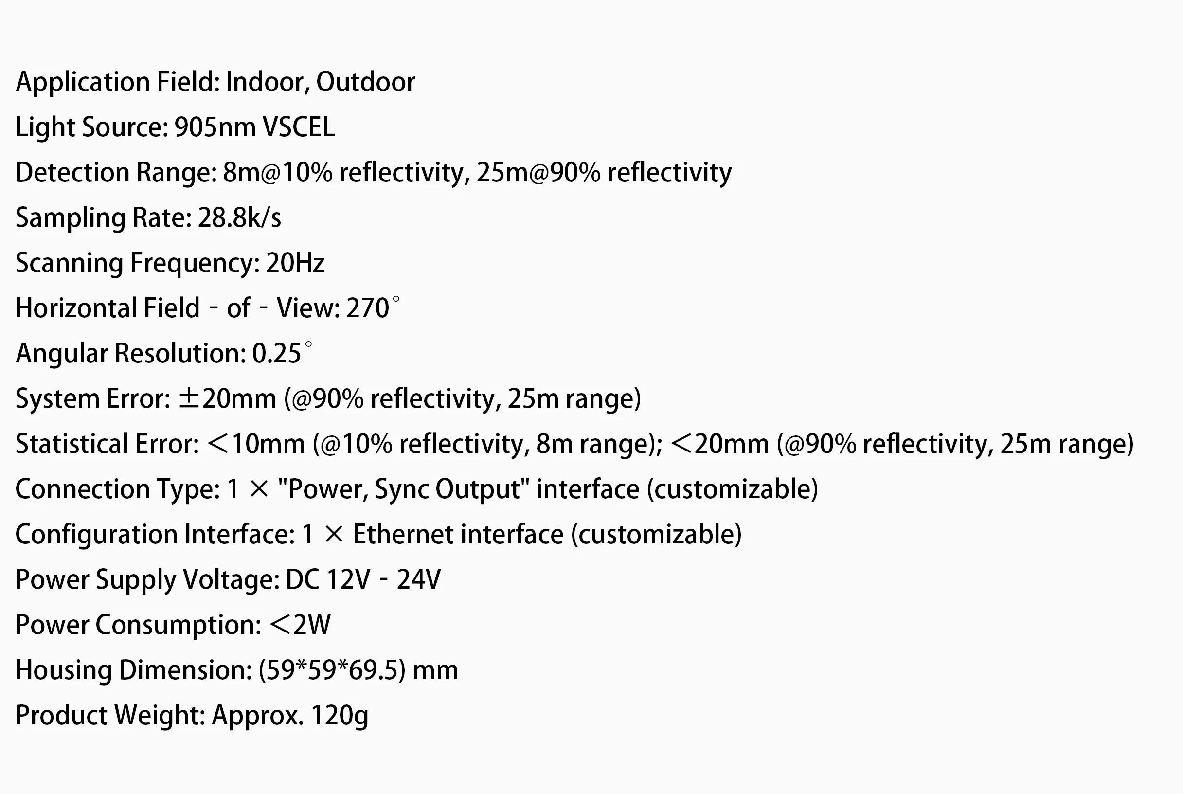 LiDAR long‑distance ranging stable anti‑interference 3C‑certified photoelectric sensor high‑frequency sensor
