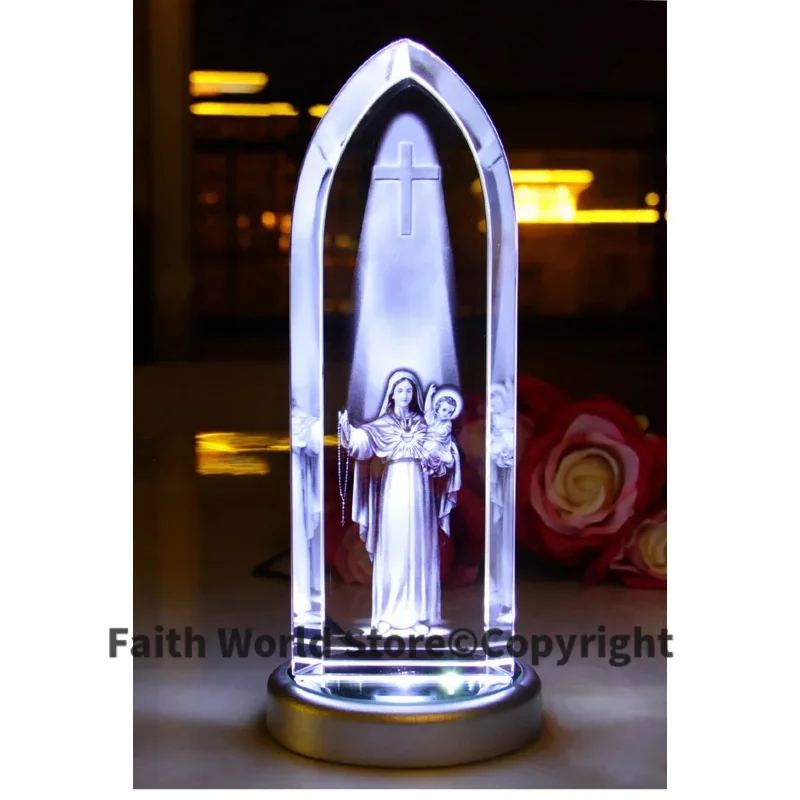 Special offer best gift Catholic Christianity Religious Jesus Christ Advent Rush God Blessing Madonna 3D Crystal Image statue