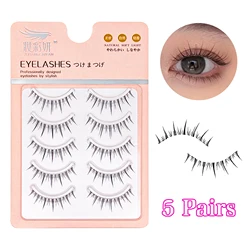 5 pairs of invisible transparent false eyelashes Japanese and Korean style false eyelashes suitable for Asian eyes very natural