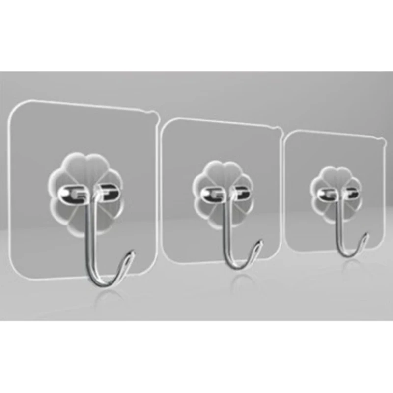 10 PCS Wall Hooks 15 KG Heavy Duty Self Adhesive Hook Waterproof  Strong Hooks