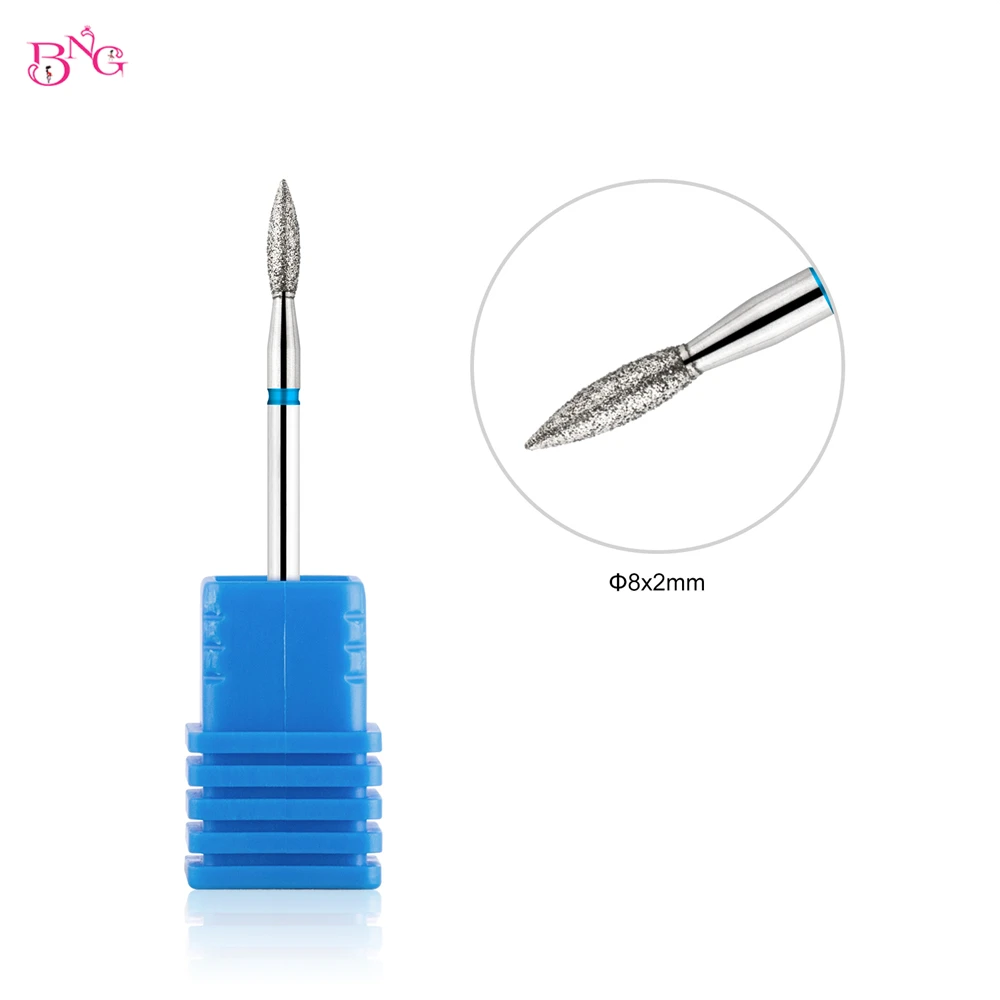 BNG Flame Cuticle Drill Bit For Russian Manicure Safety Diamond Nail Drill Bit Electric Cuticle Remover Bit Nail Mills Tools