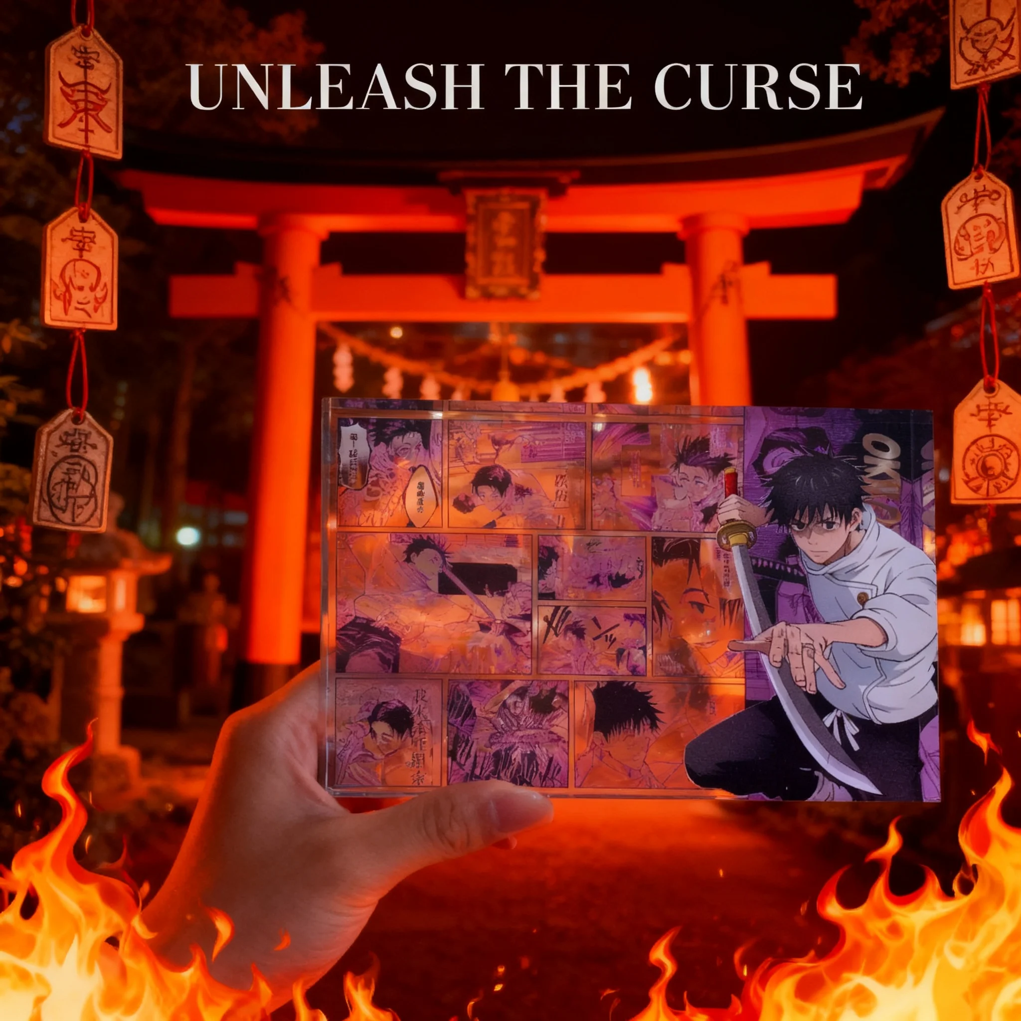 

Акриловая фигурка-подставка по аниме Jujutsu Kaisen: Сатору Годжо, Сугуру Гето. Настольный декор, акриловый блок, коллекционный мерч.