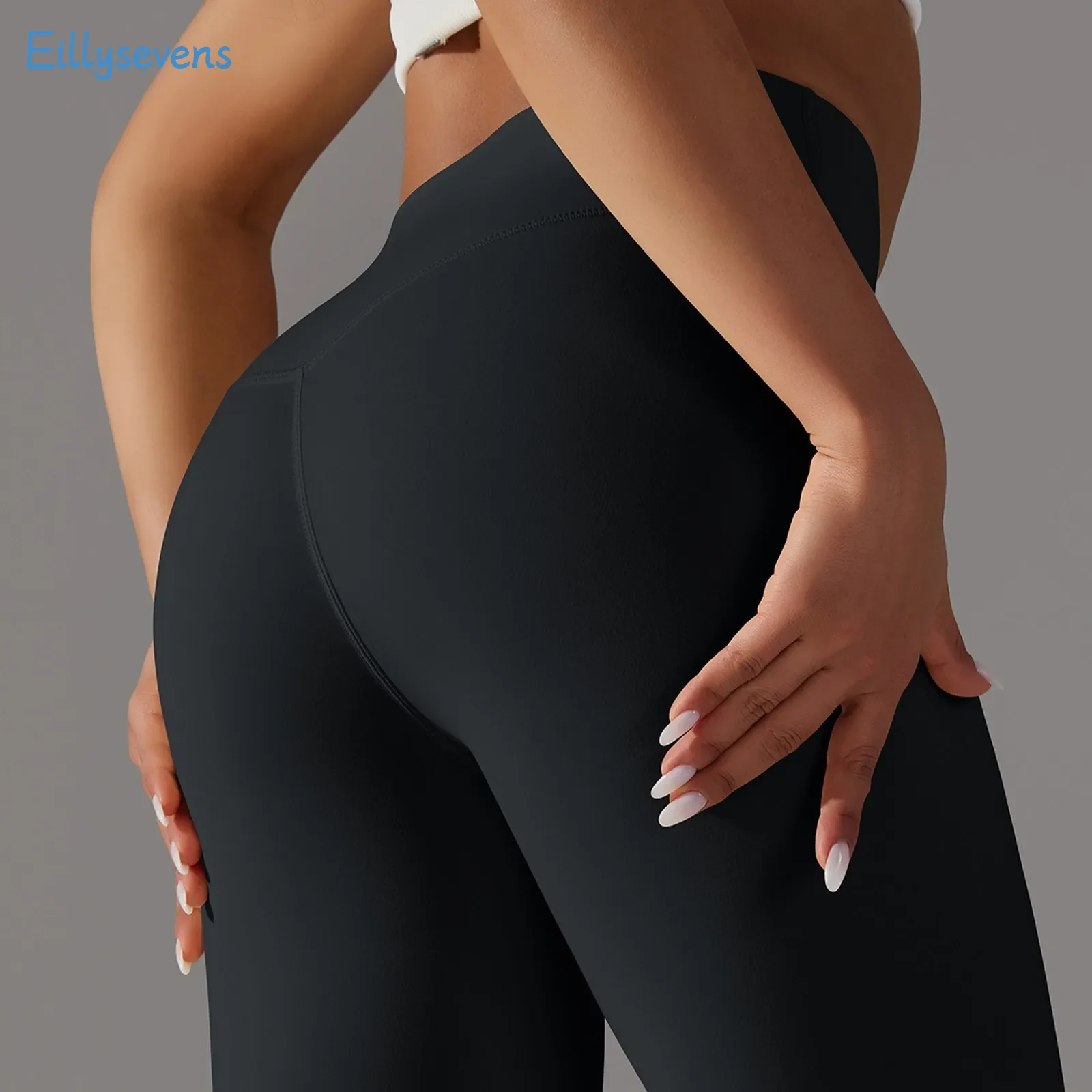 

Women'S High-Waist Tight Leggings Casual Sexy Slim Fit Hip Lifting Nine-Point Yoga Pants All-Match Solid Sports Fitness Leggings