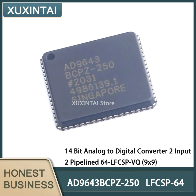 

1~5Pcs New Original AD9643BCPZ-250 AD9643BCPZ 14 Bit Analog to Digital Converter 2 Input 2 Pipelined 64-LFCSP-VQ (9x9)