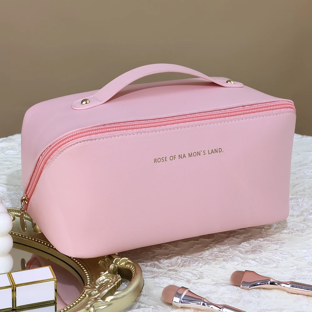 PU Leather Large Capacity Travel Cosmetic Bag Portable Women Makeup Case Waterproof Multifunctional Toiletry Organizer Storage