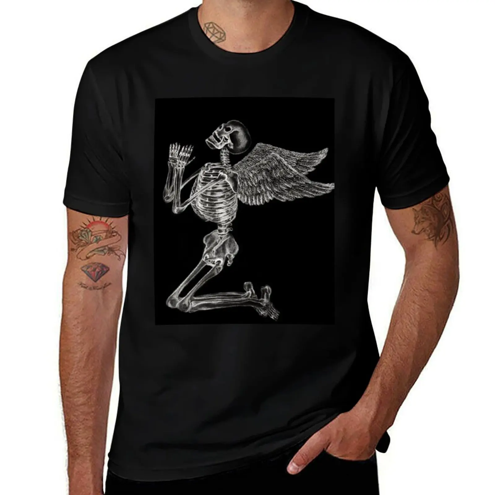 Praying Angel T-Shirt Basic Short Sleeve for Men T-Shirt