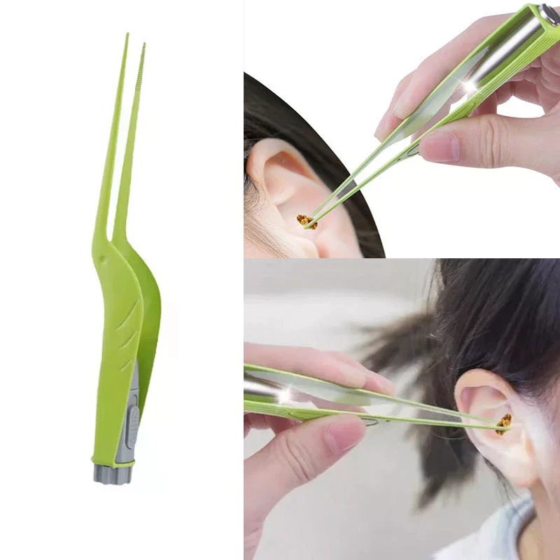 Ear Cleaner Spoon LED Flash Light Ear Wax Curette Picker Visual Children Earpick Eer Wax Dig Remover Ear Nose Novel Tweezer