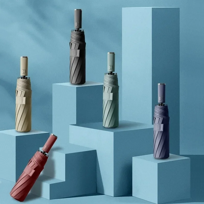 

Высококачественный автоматический зонт для путешествий, автоматическое открытие, закрытие, 10 ребер, 3-кратный компактный складной ветрозащитный летний зонт от дождя