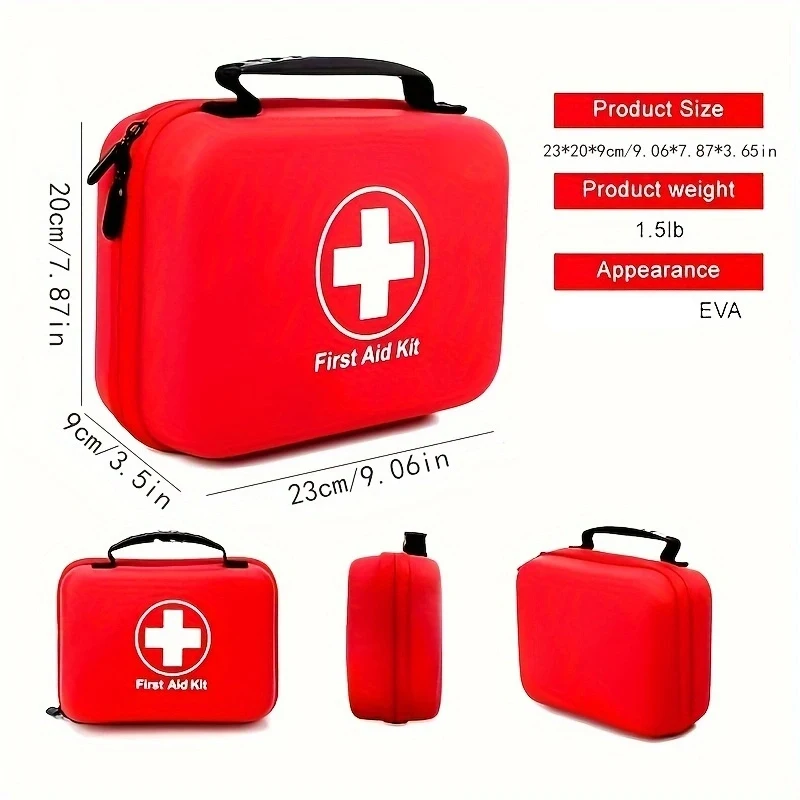 First Aid Kit 210PCS Car Home Camping Essentials Red Emergency Kit  School Supplies,Dorm Room Essentials,Survival Kit,Travel Ess