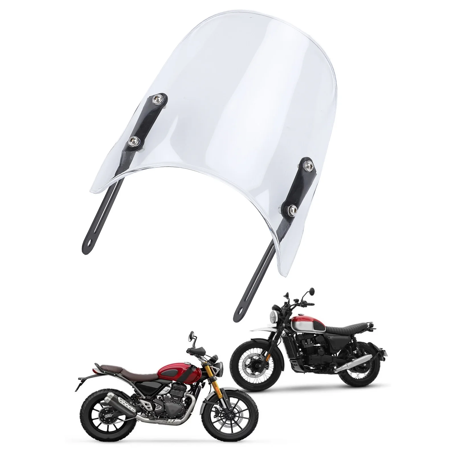 

Motorcycle Front Windshield Unbreakable PMMA Panel Front Wind Deflector with Mount Bracket for Scrambler 400X 2023-2024