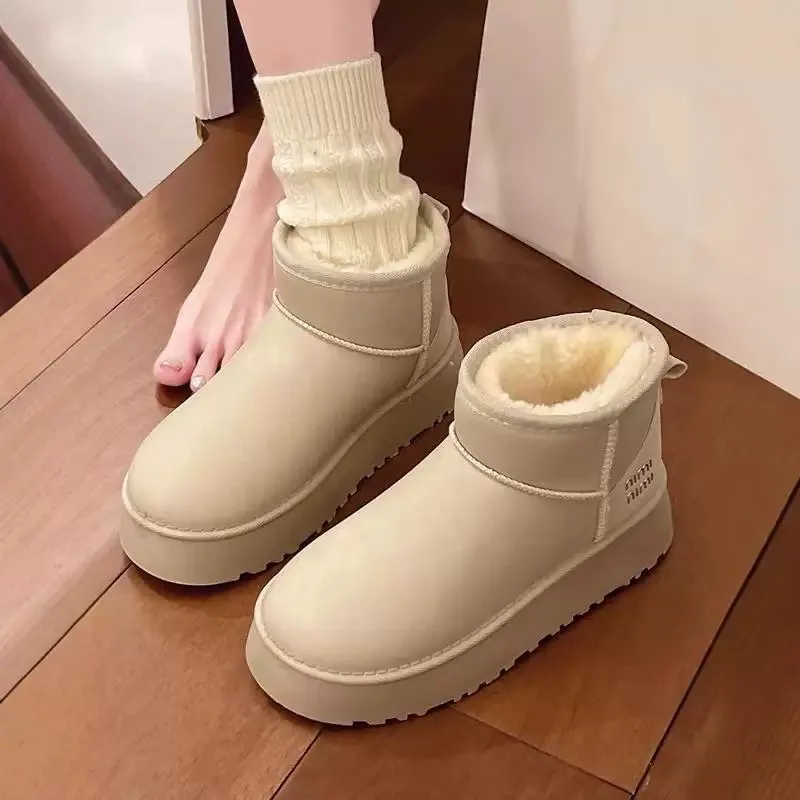 

2025 Новые модные женские ботинки с низким вырезом, повседневные, на среднем каблуке из искусственного материала, легкие, прочные, дышащие