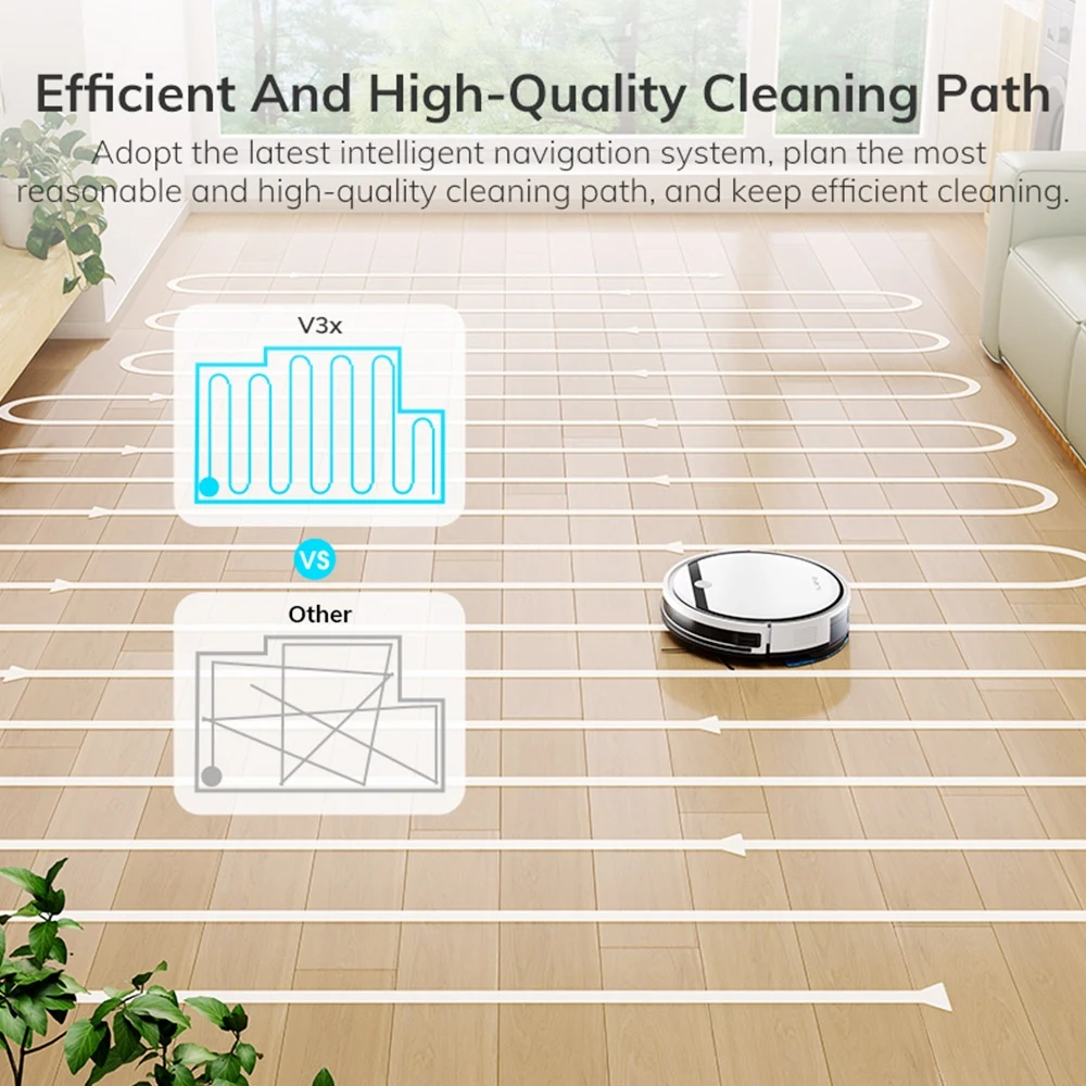 ILIFE V3X Robot Vacuum Cleaner, 2 in 1 Vacuum and Mopping, 3000Pa Suction, 300ml Dustbin, 2900mAh Battery, App/Voice Control