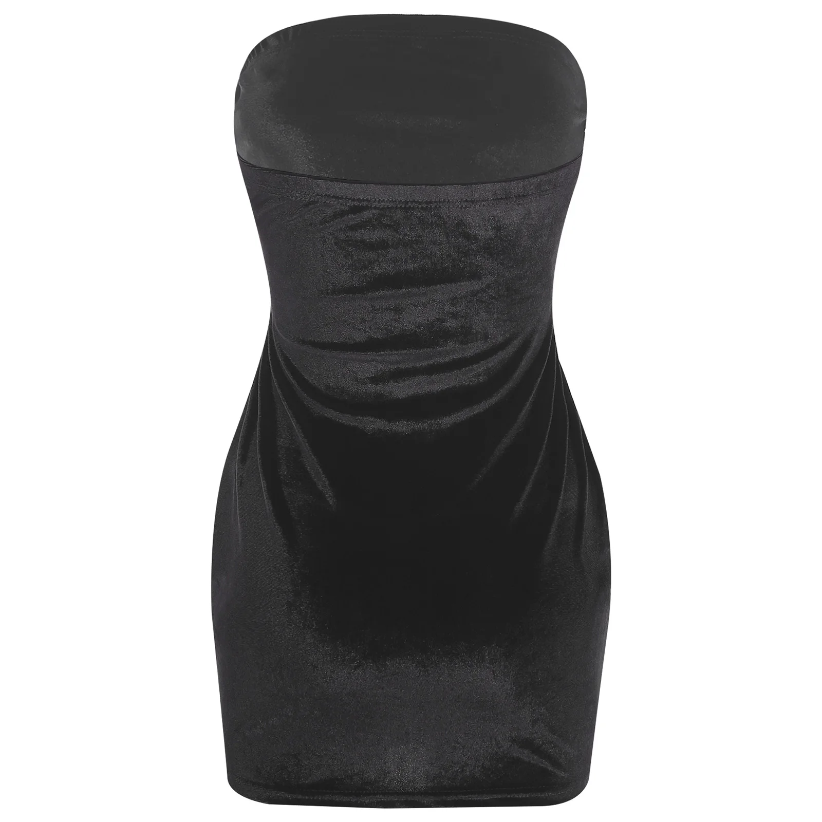 セクシーなレディースプロムチューブドレス、シックなストラップレスミニドレス、フェイクパール付きノースリーブベルベットボディコンドレス、レディースウェディングクラブパーティードレス