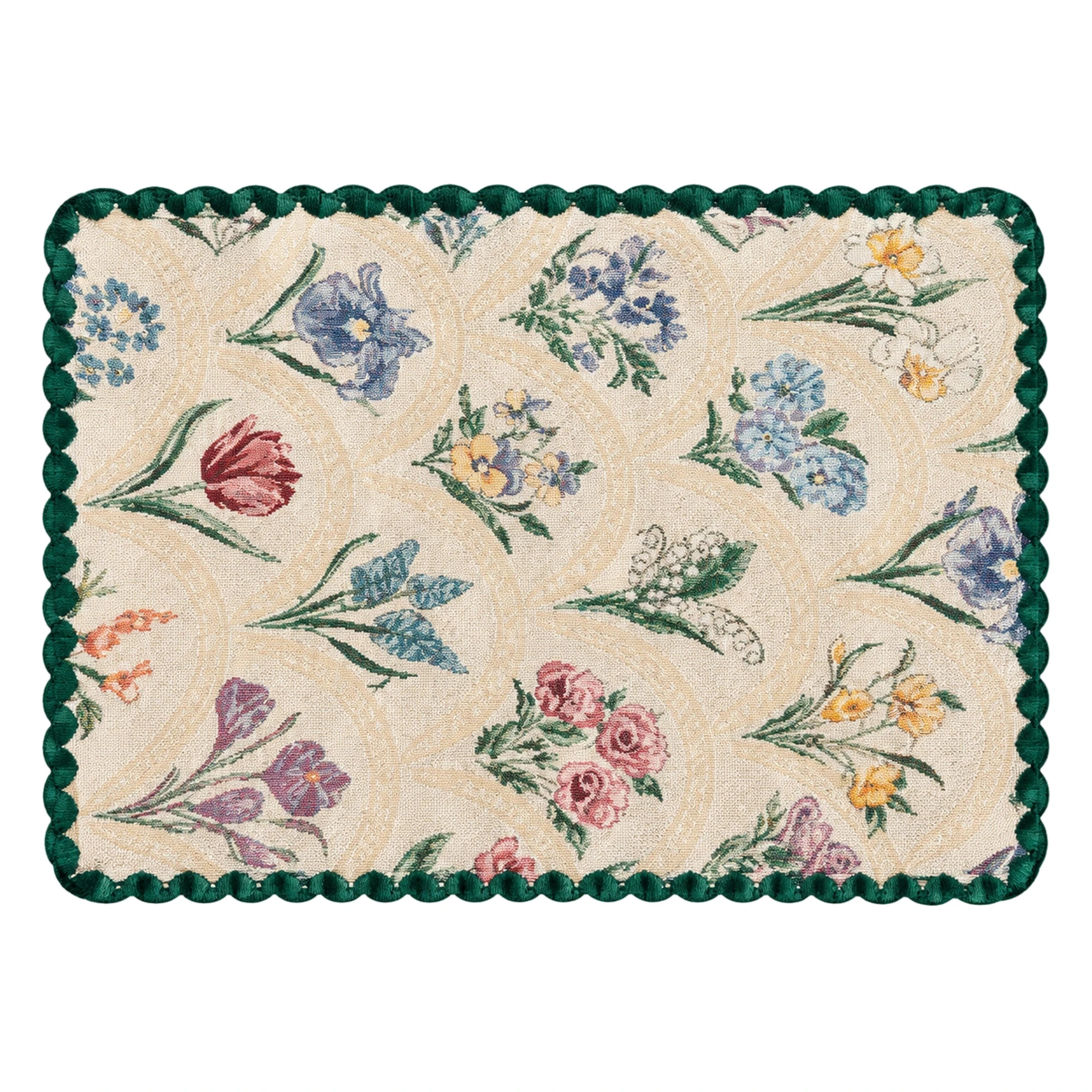Floral Place Mat Vintage Rectangular Dinner Table Mats for Home Kitchen
