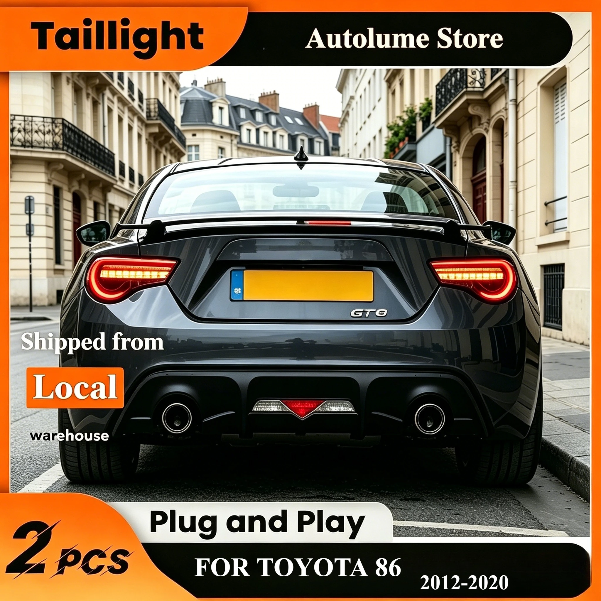 Full LED Rückleuchten Set für Toyota GT86 86 Subaru BRZ 2012-2020 Heckleuchten mit Dynamischer Laufblinker Sequentiell, Plug & Play Ohne Fehlermeldung Canbus Wasserdicht Schwarz Getönt Tuning