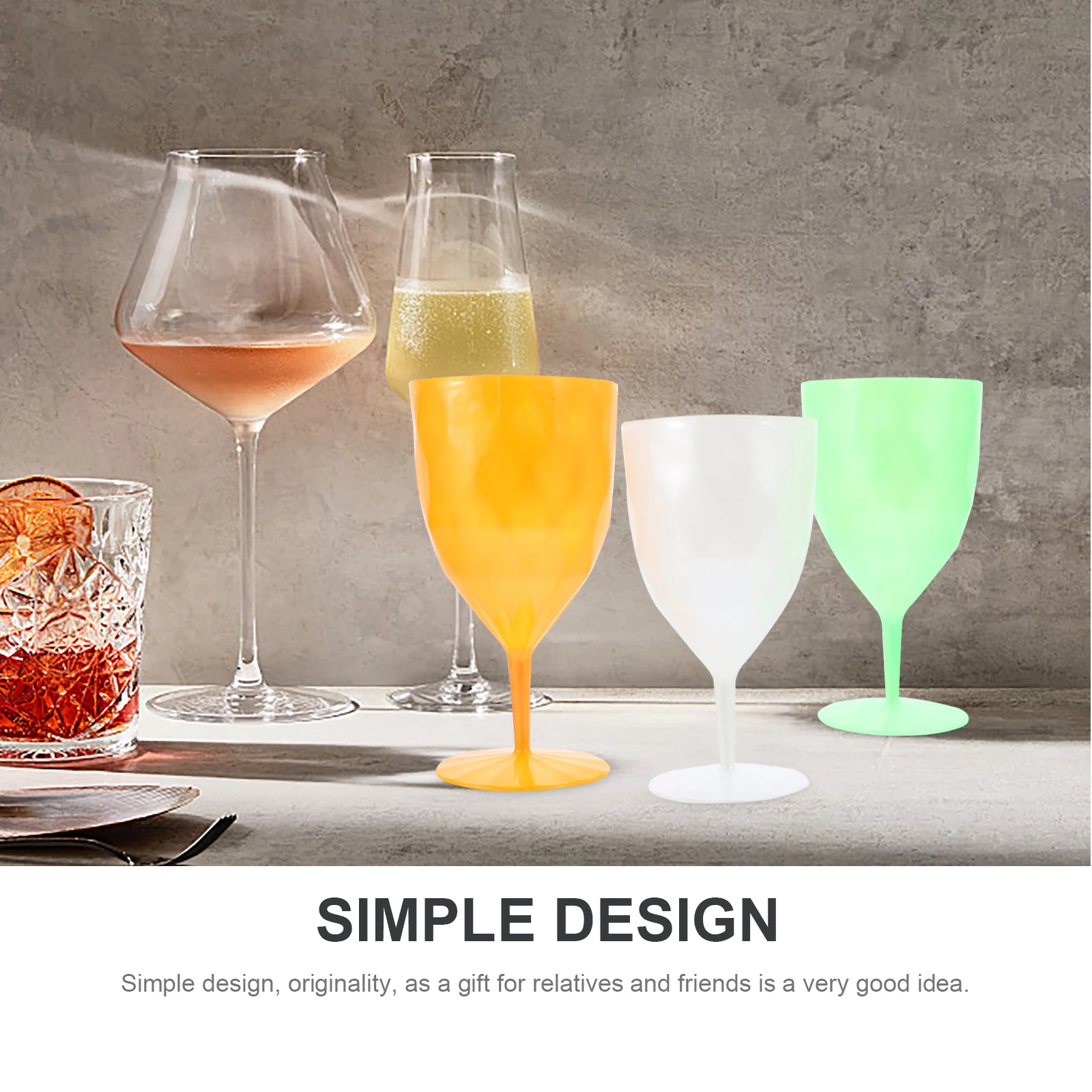 

6pcs Colorful Wine Goblets Red Wine Glasses For Home Bar Party Cups Decorative Plastic Beverage Cups For Festival