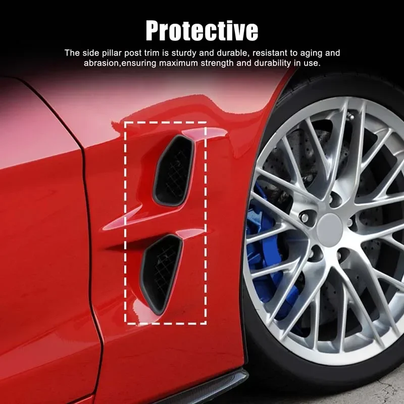 

For Chevrolet Corvette C6 ZR1 2009-2013 Real Carbon Fiber Car Side Fender Trim Air Vent Cover Sticker Car Exterior Accessories