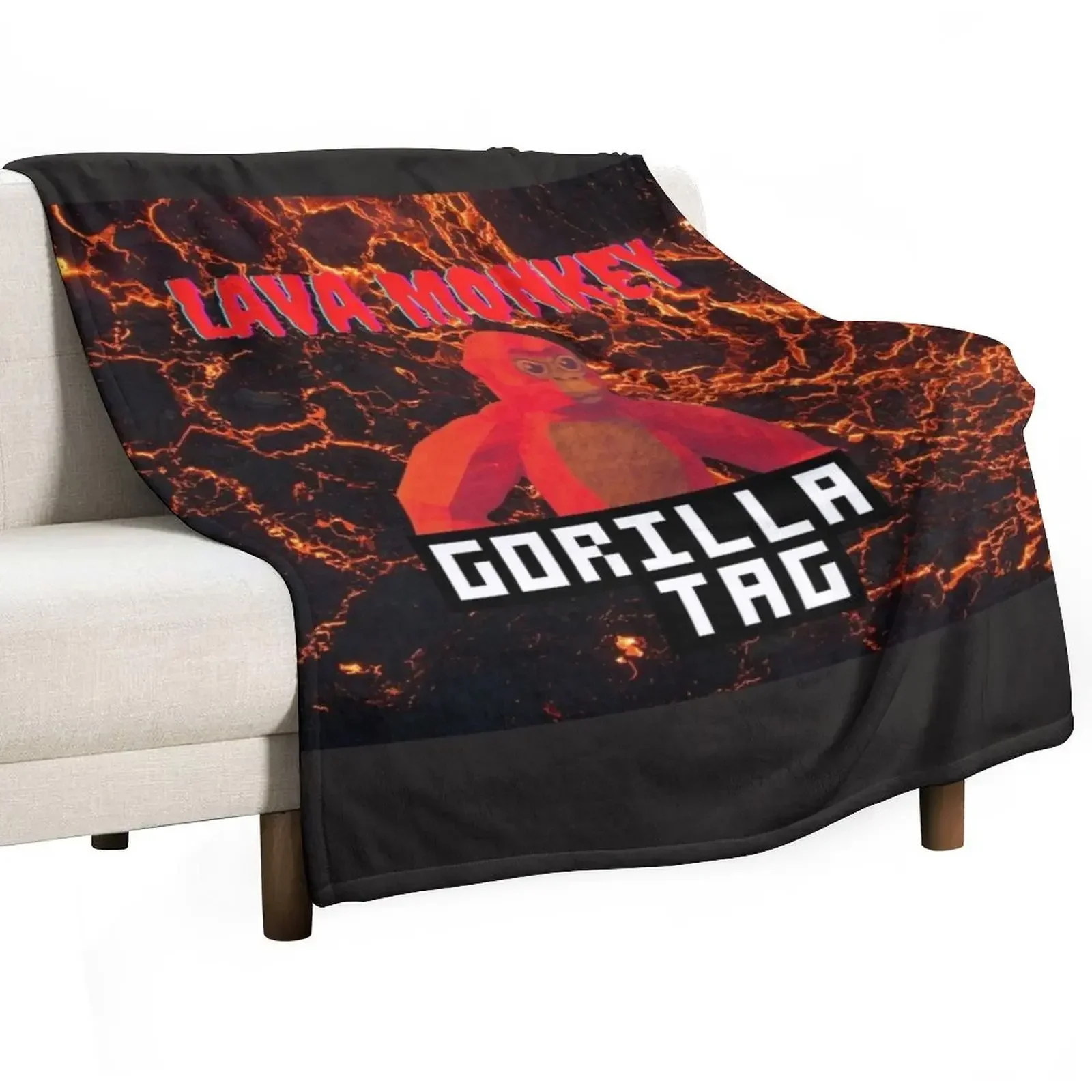 

Gorilla Tag, LAVA Monkey! Throw Blanket Cute Soft Plush Plaid Blankets