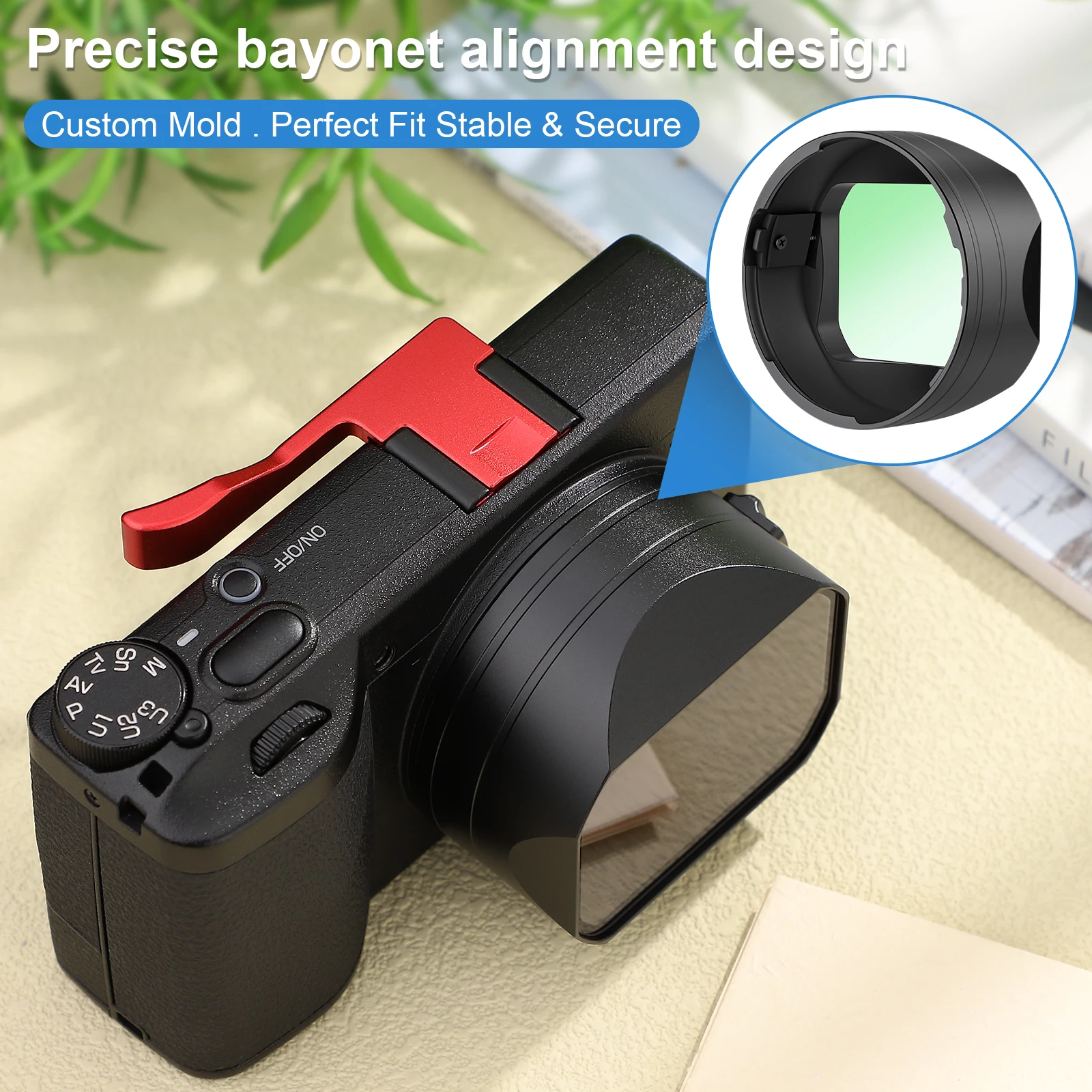 Haoge GR4 Metall-Objektivblende mit integriertem UV-Filter für RICOH GR IV GRIV HDF Monochrom-Kameraobjektiv-Zubehör, Bajonettanschluss – Detail 10