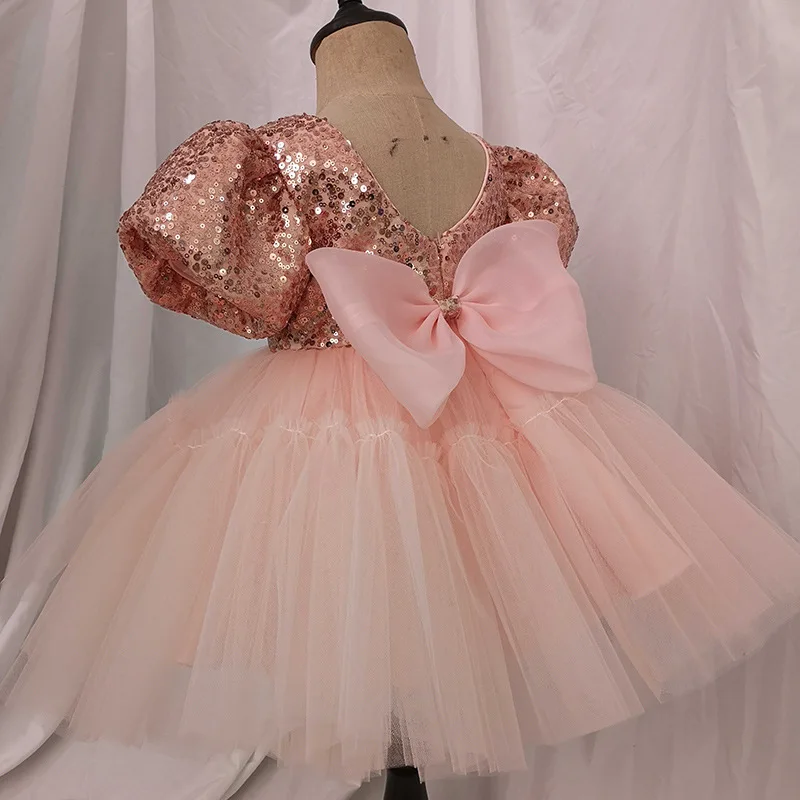 Festa di compleanno neonata vestito da principessa abbigliamento per bambini ragazze bambini abiti da Gala abito paillettes 9M- 8 anni