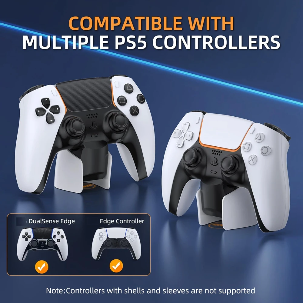 PS5 컨트롤러용 미니 충전 도크 PlayStation 5용 고속 USB 충전 스테이션 충전기 표시기가 있는 DualSense Edge 컨트롤러