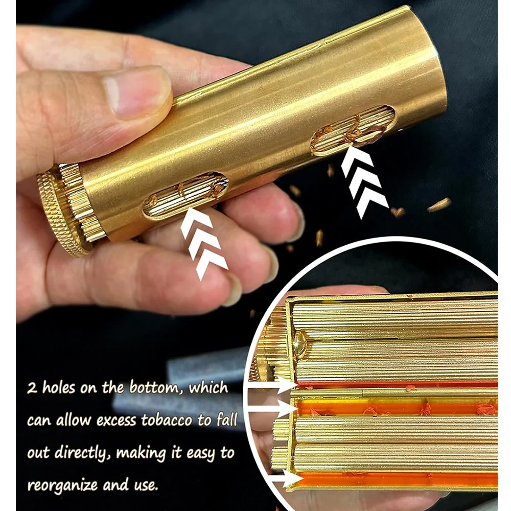 Round Solid Cigarette Rolling Machine Antique Brass Material Manual Mechanical Feeling Tobacco Rolling Retro Nostalgia 70MM Gift