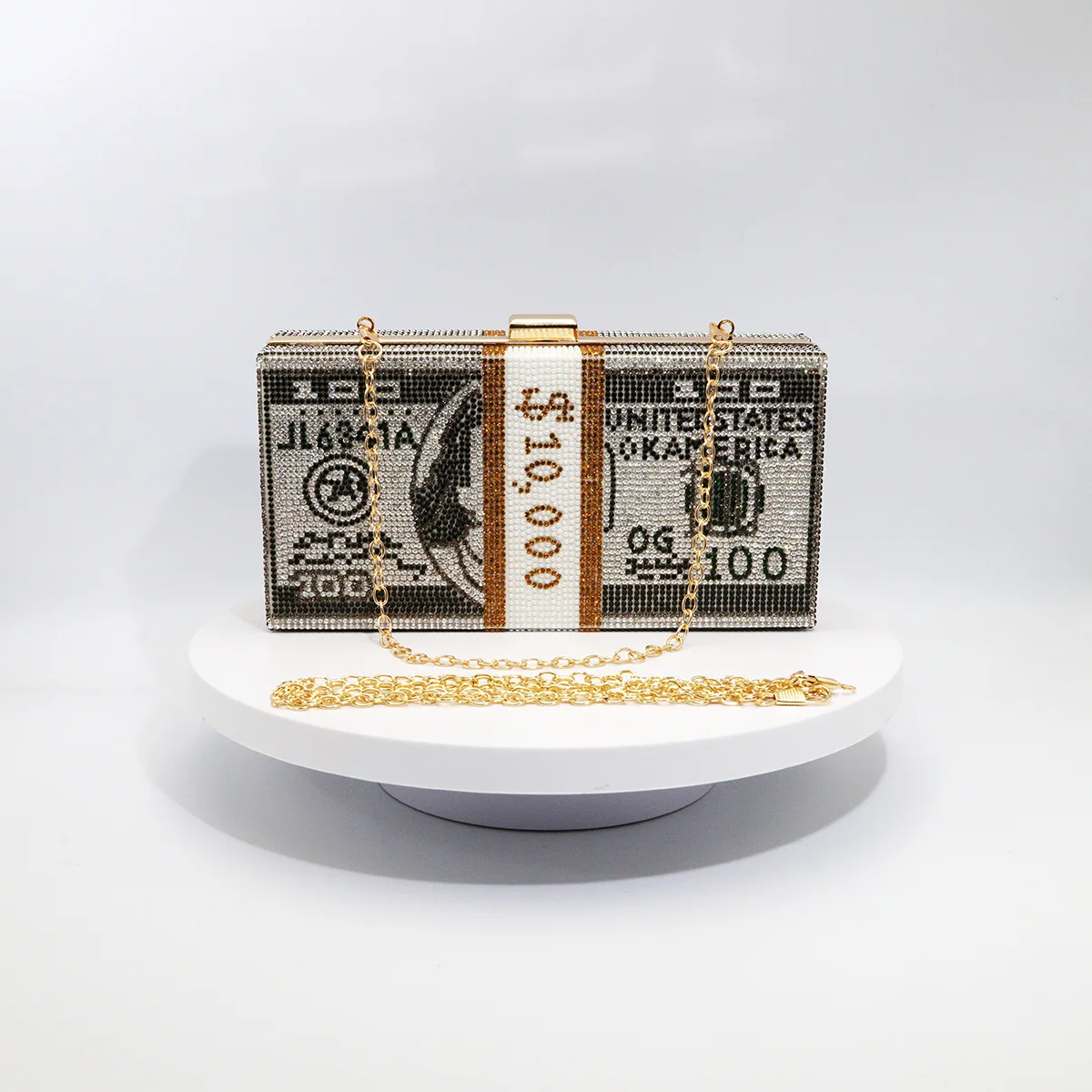 

Роскошный вечерний клатч в долларах, блестящий кошелек для денег со стразами, женская вечерние сумки для банкета, модная