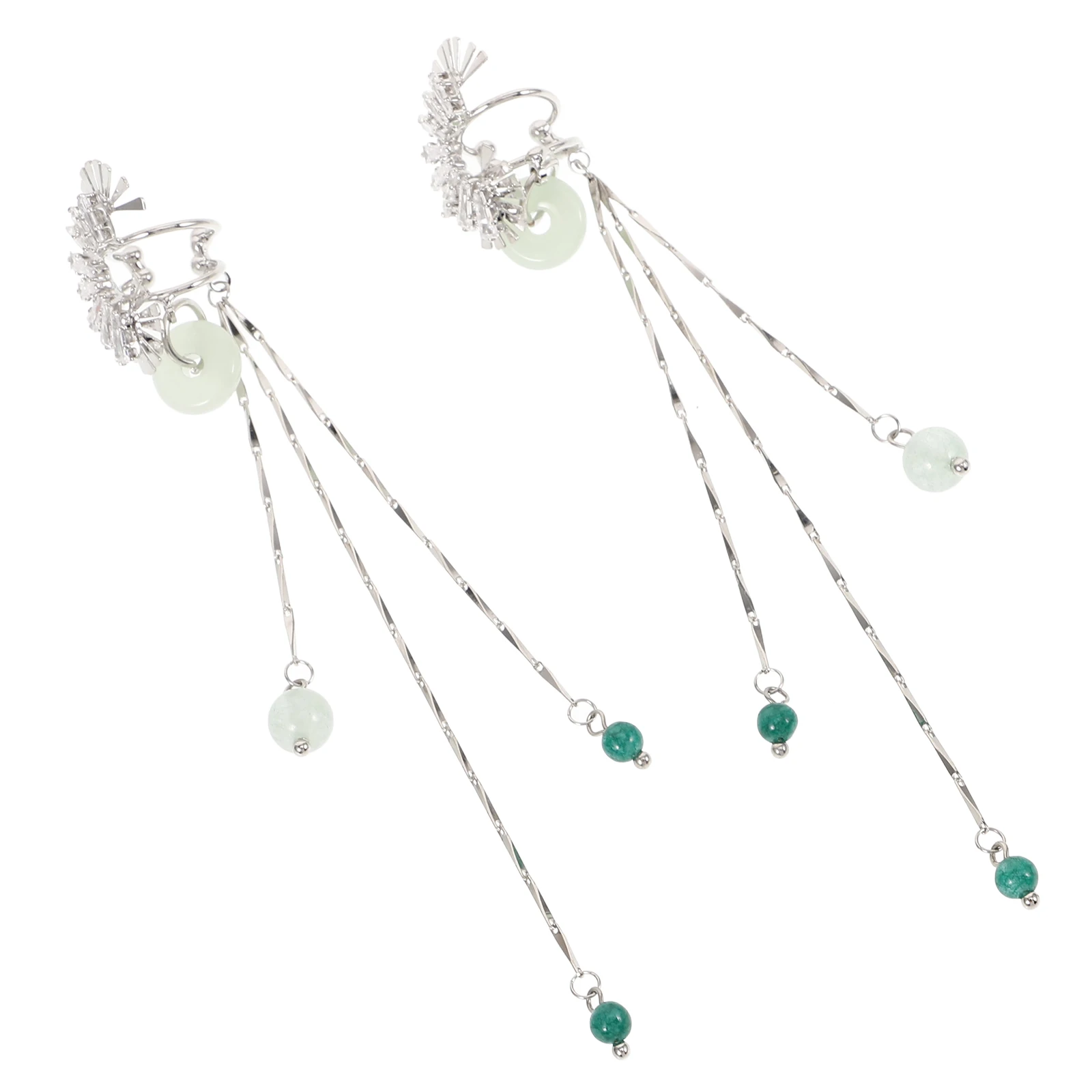 Fan-shaped Zircon Earrings Hanging for Women Dangle Drop Long Jewelry Girls Dangles Miss Festival