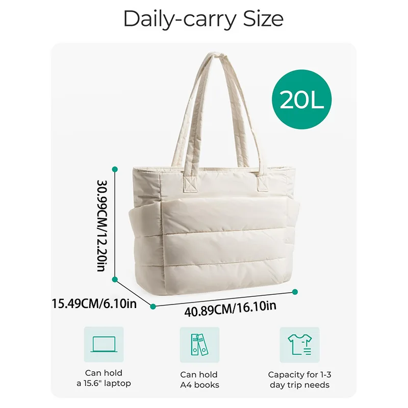 Women's Bag Large Capacity Solid Color Tote Bag Versatile Handbag for Commuter Work Student Class Shopping bag