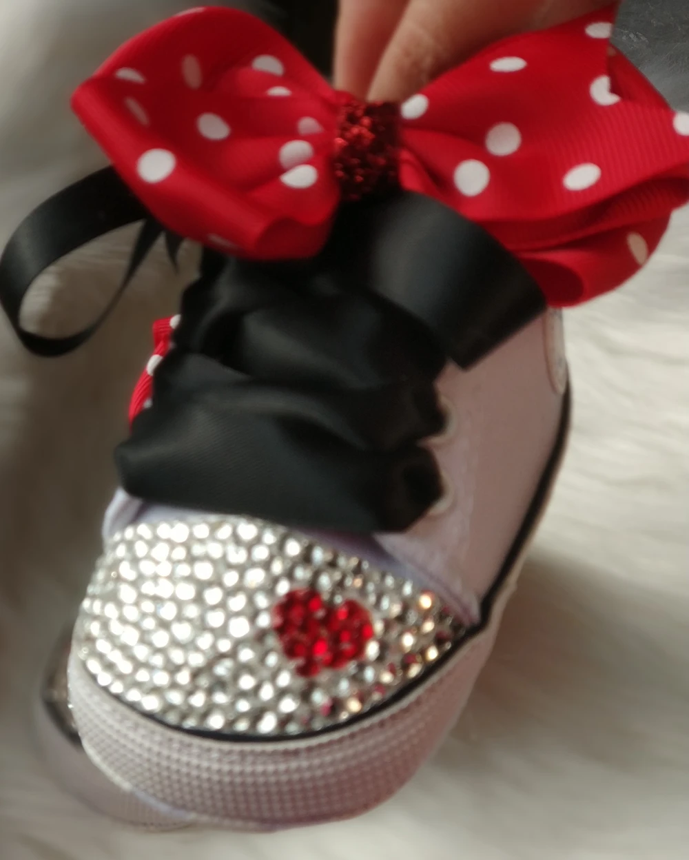 Dollbling Polka Dot Little Cutie Star Sneaker Sparkle Baby Canvas Shoes Stunning Pram 0-1Y Princess girl Sneaker walkers