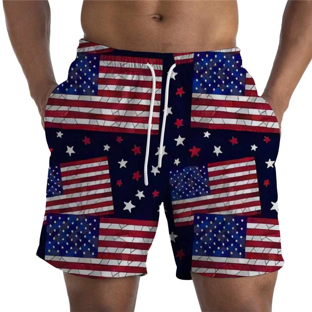 Men's Swimwear Shorts American Flag 3D printed Surfing Board Short Kids Beach Shorts Men Trunks Masculina Swimsuit Sports Briefs