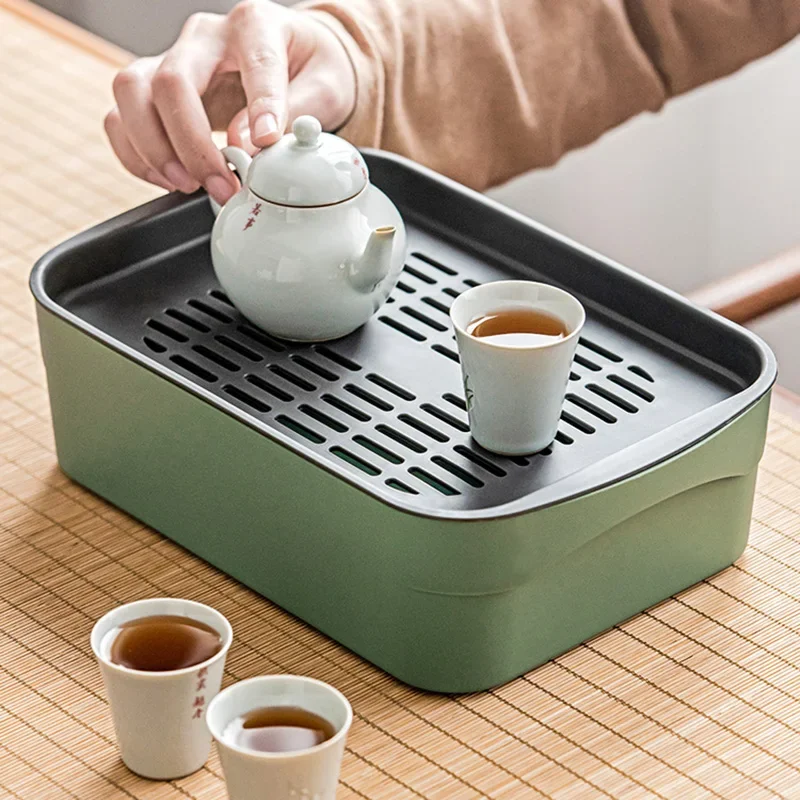 

Modern Kitchen Tea Tray Plate Office Teaware Luxury Home Plastic Tray Big Plate Bandeja De Madera Tea And Coffee Accessories