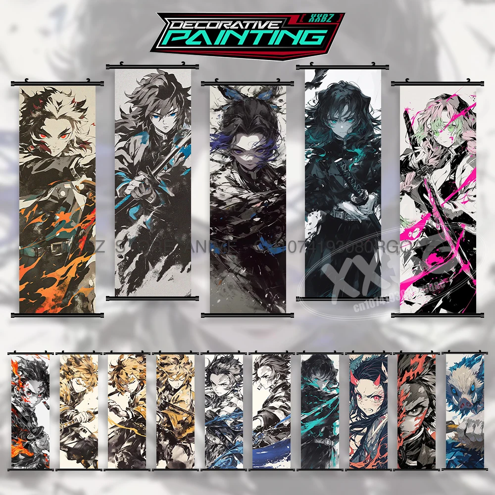 

Anime Posters Demon Slayer Scrolls Pictures Tokitou Muichirou Hanging Paintings Rengoku Kyoujurou Home Decoration Kochou Shinobu