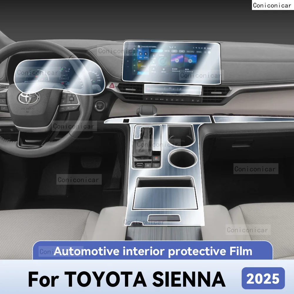 

Для TOYOTA SIENNA 2025, защита салона автомобиля, защита от царапин, пленка из ТПУ, инструмент, центральное управление, навигационные аксессуары