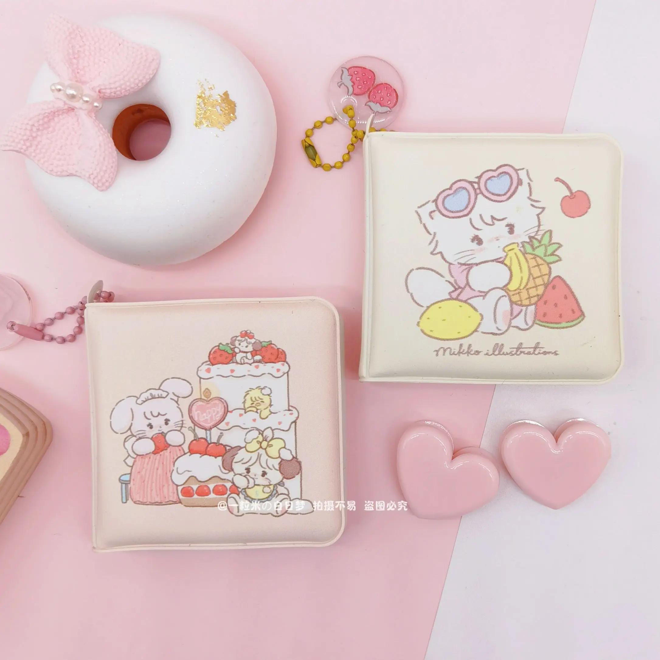 Kawaii Leuke Mikko Meisjes Hart Japanse Stijl Notebook Notebook Notebook Handboek Draagbare Mini Spiegel Boek Meisje Geschenken Speelgoed