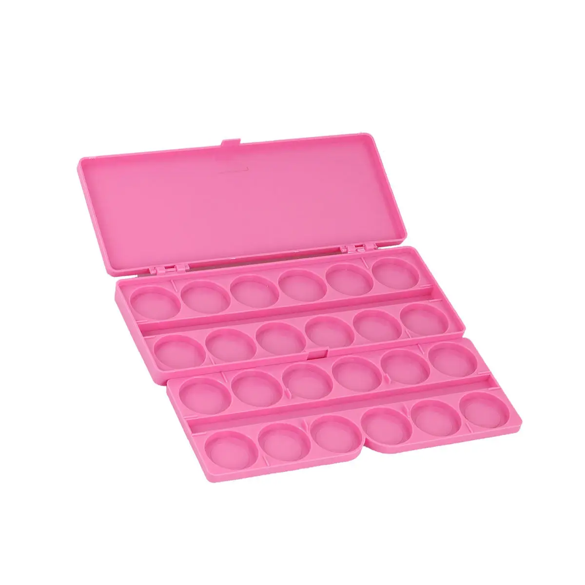 24 Wells Paint Box Molded White Plastic Palette Sealed Moisture Retention for Watercolor Gouache Acrylic Oil Painting