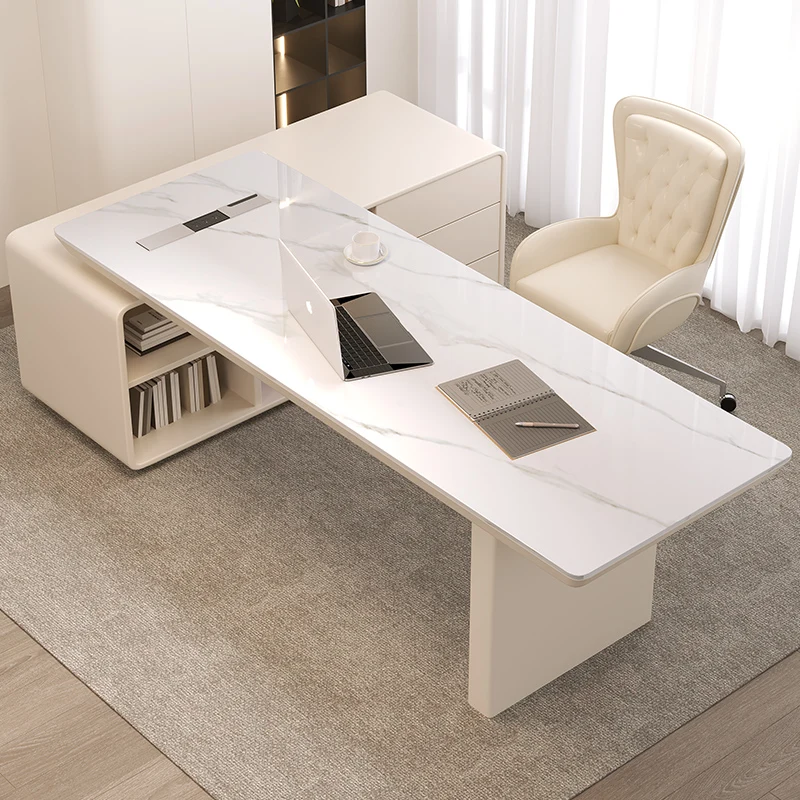 

Lshaped Executive Office Desk Computer Modern Study Wooden Fashion Office Desk Interior Meuble Bureau Space Saving Furniture